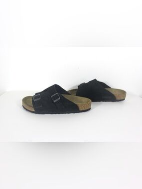 EU 42 Birkenstock Sandals Zurich Suede Black Ladies 11 Mens 9 Excellent Cond